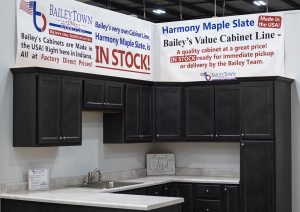 Close up of countertops and cabinets