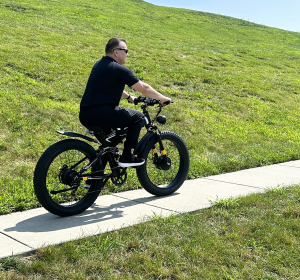 Man riding electric bike